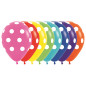 Ballons ronds 12" (30cm) imprimés Polka Dots  Assortiment Fashion  – 25 Pcs