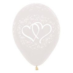Ballons imprimés 12inch (30cm) - Coeurs entrelacés - Clear - R12HEARTS390 Sempertex France