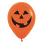 Ballons ronds 12" (30cm) imprimés tête de Citrouille  orange – 25 Pcs
