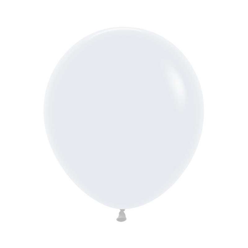 Round balloons 18" (40cm) white (White 005) – 25 Pcs