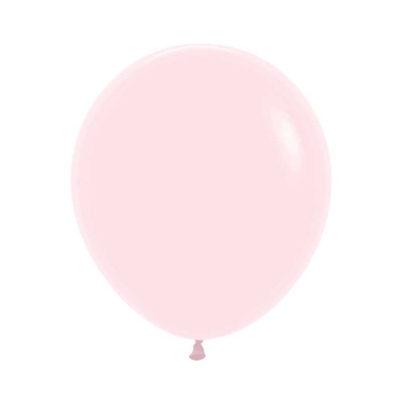 Ballons ronds 18" (40cm) rose pastel mat (Pastel Matte Pink 609) – 25 Pcs