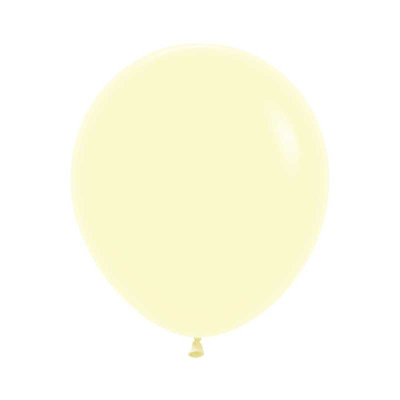 Round balloons 18" (40cm) matte pastel yellow (Pastel Matte Yellow 620) – 25 Pcs