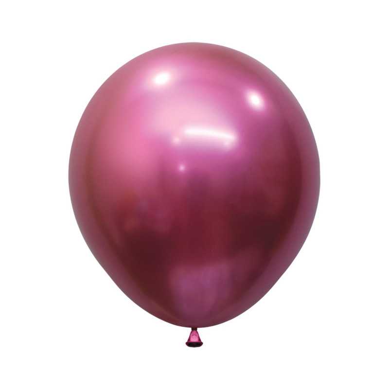 Round balloons 18" (40cm) fuchsia chrome (Reflex Fuchsia 912) – 15 Pcs