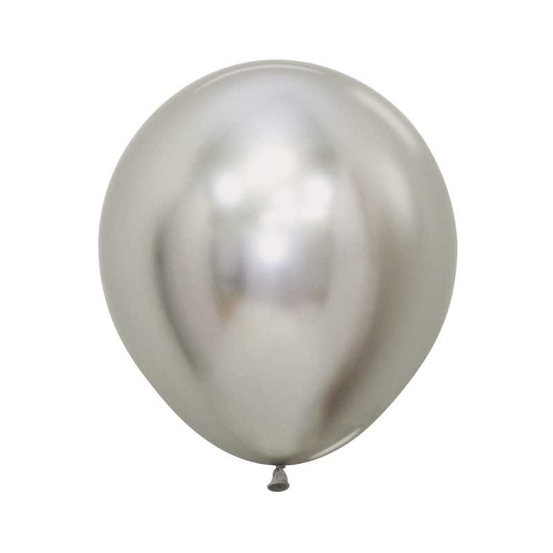 Round balloons 18" (40cm) chrome silver (Reflex Silver 981) – 15 Pcs Round balloons 18" (40cm) chrome silver (Reflex Silver 981) – 15 Pcs