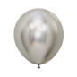 Ballons ronds 18" (40cm) argent chromé (Reflex Silver 981) – 15 Pcs