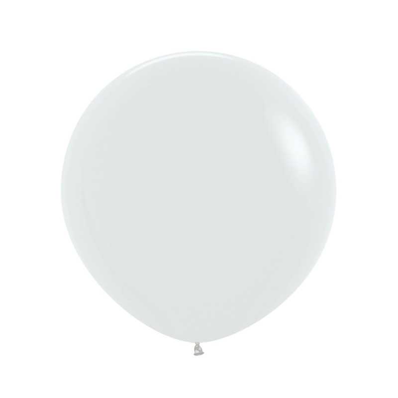 Round balloons 24" (60cm) white (White 005) – 3 Pcs
