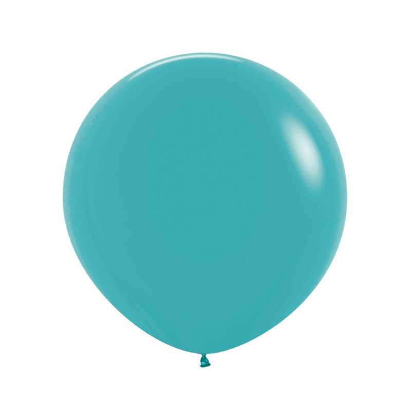 Ballons ronds 24" (60cm) bleu turquoise (Caribbean Blue 038) – 10 Pcs