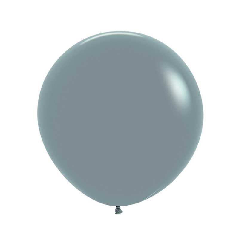 Ballons ronds 24" (60cm) bleu pastel grisé (Pastel Dusk Blue 140) – 10 Pcs