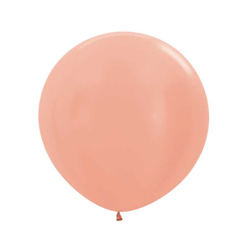 Ballons ronds 24" (60cm) or rose métallique (Metallic Rose Gold 568) – 10 Pcs