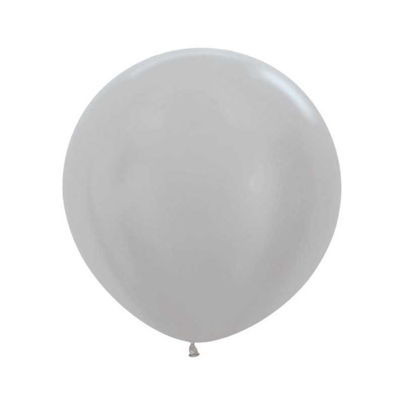 Round balloons 24" (60cm) pearl silver (Pearl Silver 481) – 10 Pcs Round balloons 24" (60cm) pearl silver (Pearl Silver 481) – 10 Pcs