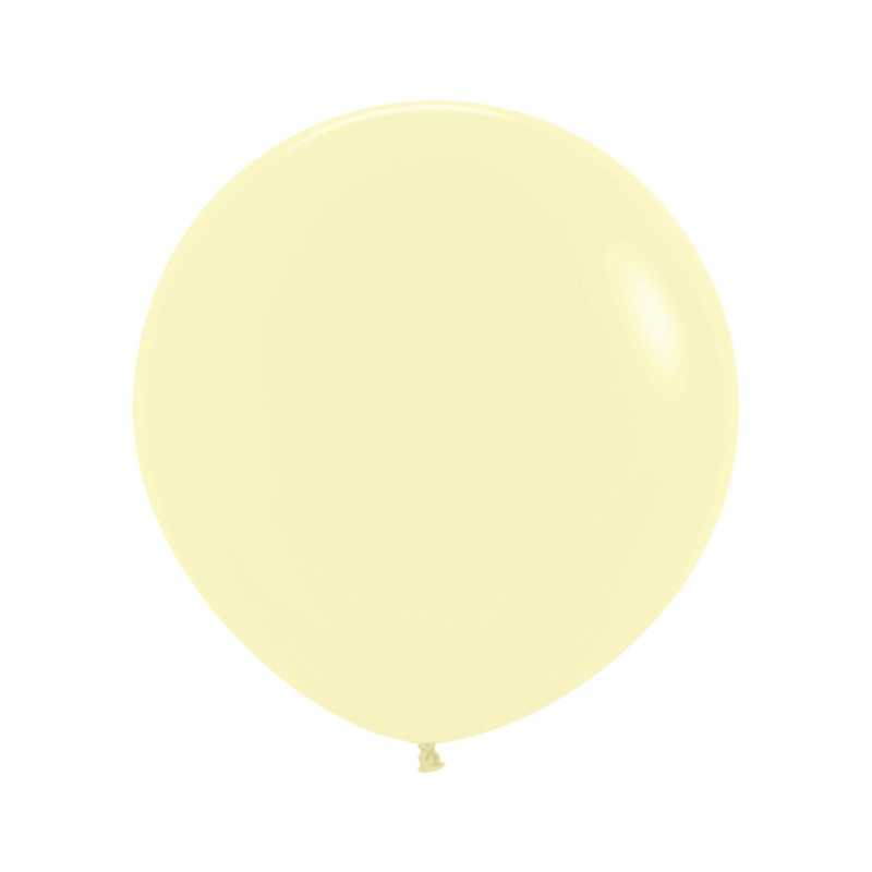 Ballons ronds 24" (60cm) jaune pastel mat (Pastel Matte Yellow 620) – 3 Pcs