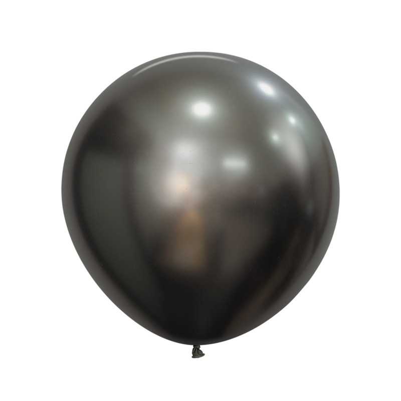 Ballons ronds 24" (60cm) gris nuit soyeux (Silk Midnight Grey 880) – 3 Pcs