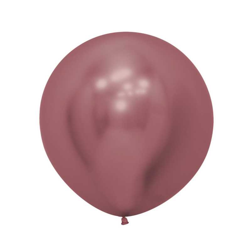 Ballons ronds 24" (60cm) rose chromé (Reflex Pink 909) – 3 Pcs