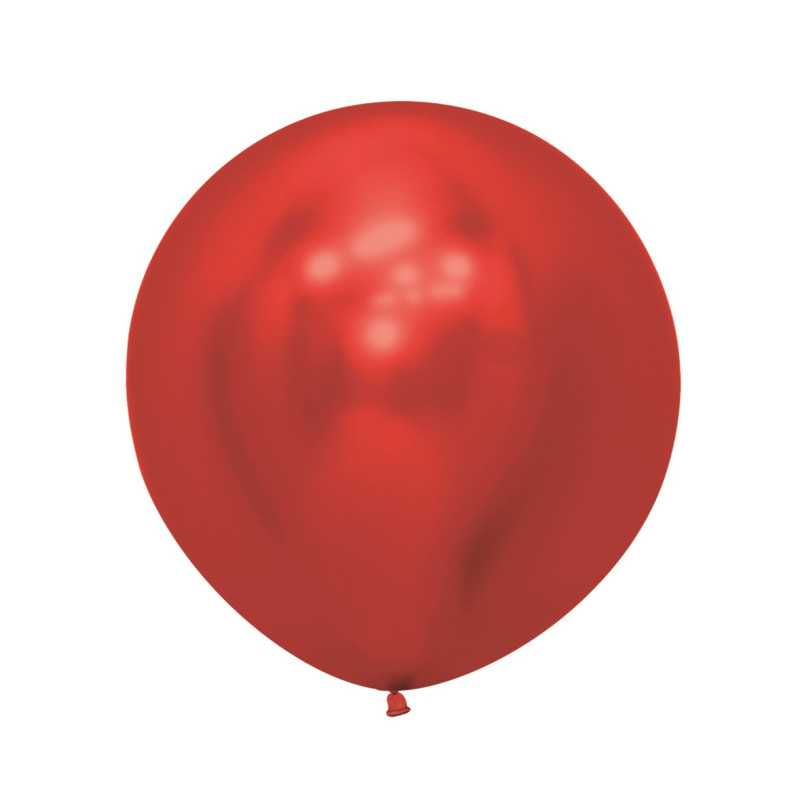 Round balloons 24" (60cm) chrome red (Reflex Red 915) – 3 Pcs