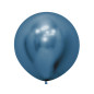 Ballons ronds 24" (60cm) bleu chromé (Reflex Blue 940) – 3 Pcs
