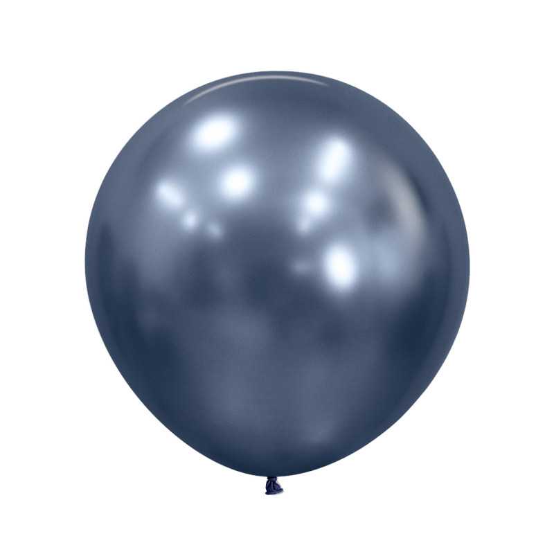 Ballons ronds 24" (60cm) bleu nuit chromé (Reflex Galaxy Blue 944) – 3 Pcs