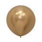 Round balloons 24" (60cm) chrome gold (Reflex Gold 970) – 3 Pcs