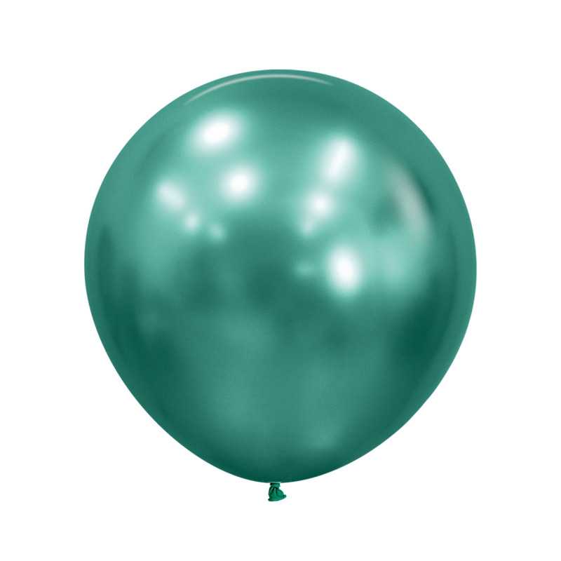 Round balloons 24" (60cm) intense green chrome (Reflex Aurora Green 932) – 3 Pcs
