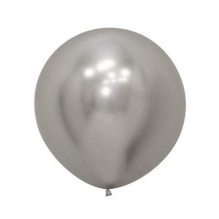 Ballons ronds 24inch (60cm) -  Reflex - Silver - 981 R24981 Sempertex France