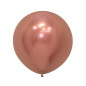 Round balloons 24" (60cm) chrome rose gold (Reflex Rose Gold 968) – 3 Pcs