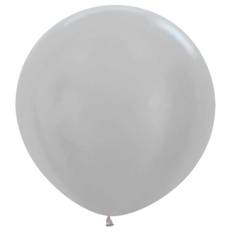 Round balloons 36" (90cm) pearl silver (Pearl Silver 481) – 2 Pcs Round balloons 36" (90cm) pearl silver (Pearl Silver 481) – 2 Pcs