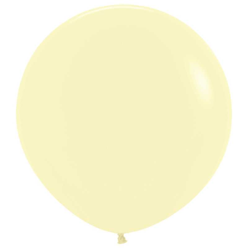 Round balloons 36" (90cm) matte pastel yellow (Pastel Matte Yellow 620) – 2 Pcs