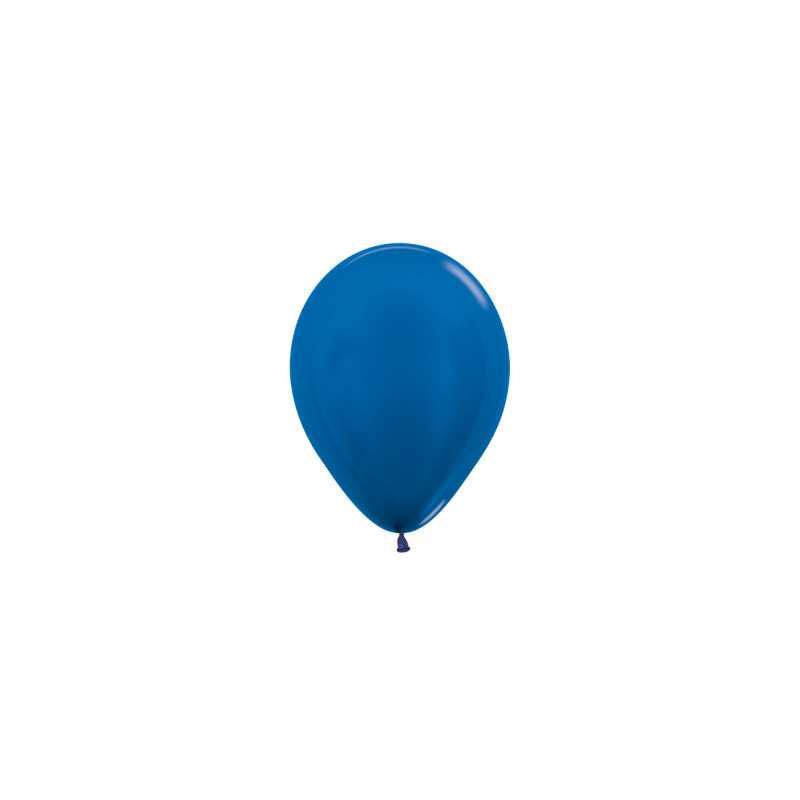 Ballons ronds 5" (12cm) bleu métallique (Metallic Blue 540) – 50 Pcs