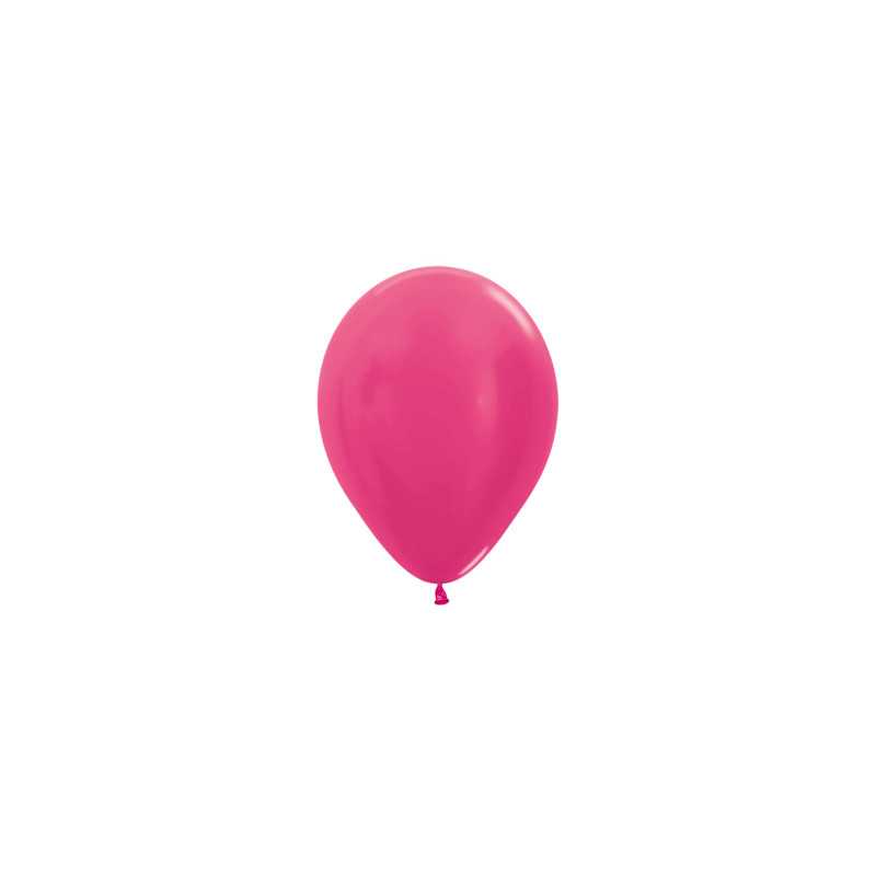 Ballons ronds 5" (12cm) fuchsia métallique (Metallic Fuchsia 512) – 50 Pcs