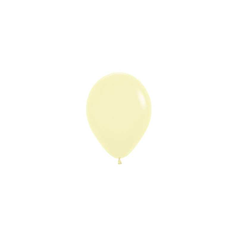 Ballons ronds 5" (12cm) jaune pastel mat (Pastel Matte Yellow 620) – 50 Pcs