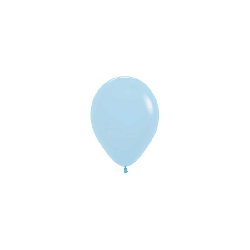Ballons ronds 5" (12cm) bleu pastel mat (Pastel Matte Blue 640) – 50 Pcs