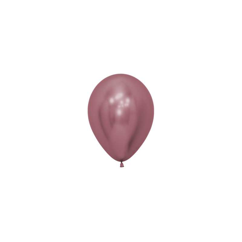 Ballons ronds 5" (12cm) rose chromé (Reflex Pink 909) – 50 Pcs