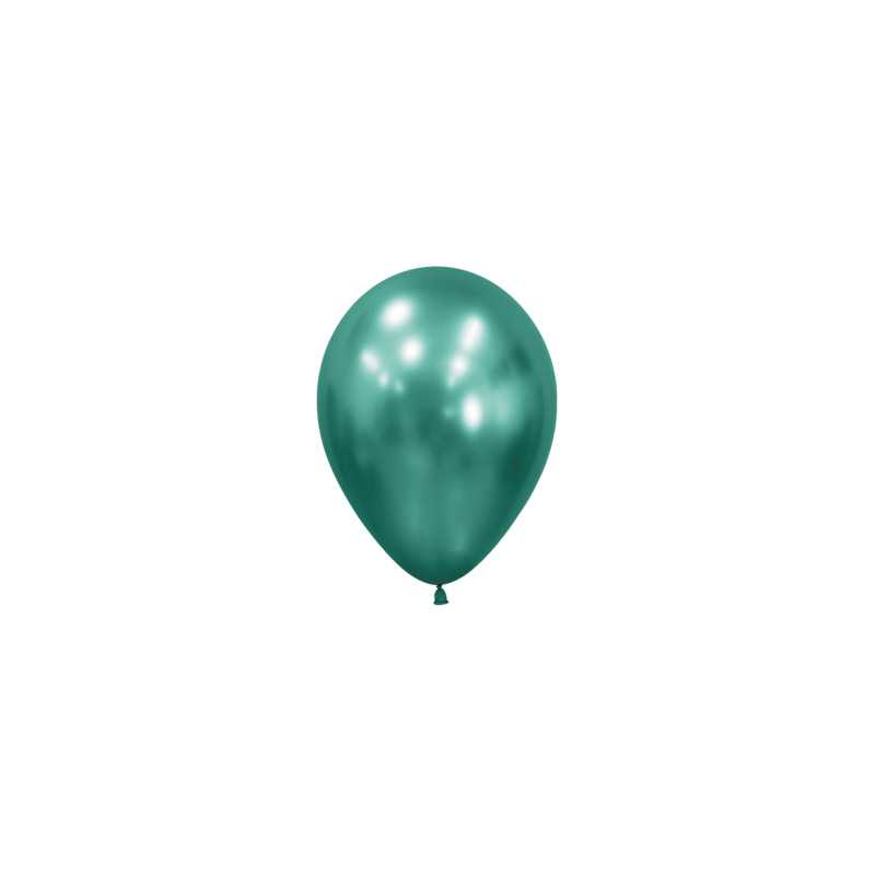Ballons ronds 5" (12cm) vert intense chromé (Reflex Aurora Green 932) – 50 Pcs