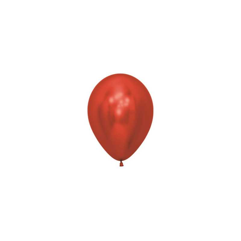 Ballons ronds 5" (12cm) rouge chromé (Reflex Red 915) – 50 Pcs