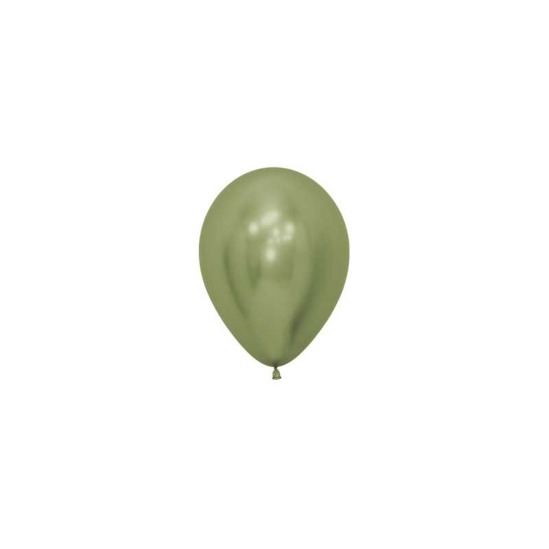 Ballons ronds 5" (12cm) vert anis chromé (Reflex Lime Green 931) – 50 Pcs