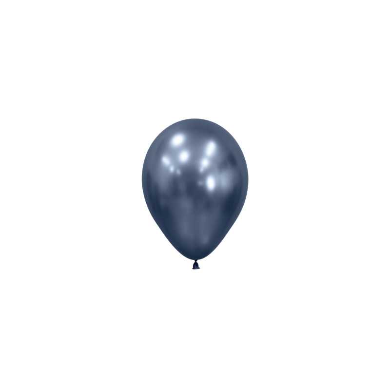 Ballons ronds 5" (12cm) bleu nuit chromé (Reflex Galaxy Blue 944) – 50 Pcs