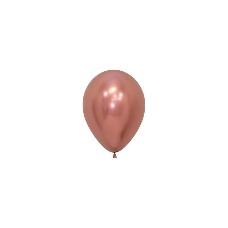 Ballons ronds 5" (12cm) or rose chromé (Reflex Rose Gold 968) – 50 Pcs