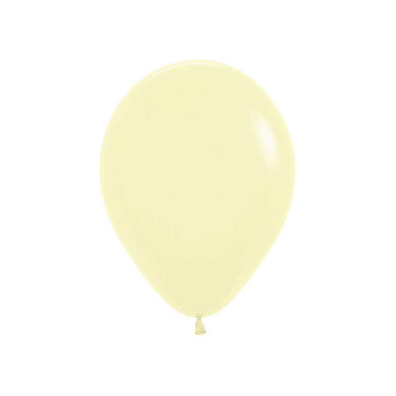 Round balloons 9" (23cm) matte pastel yellow (Pastel Matte Yellow 620) – 50 pcs Round balloons 9" (23cm) matte pastel yellow (Pastel Matte Yellow 620) – 50 pcs