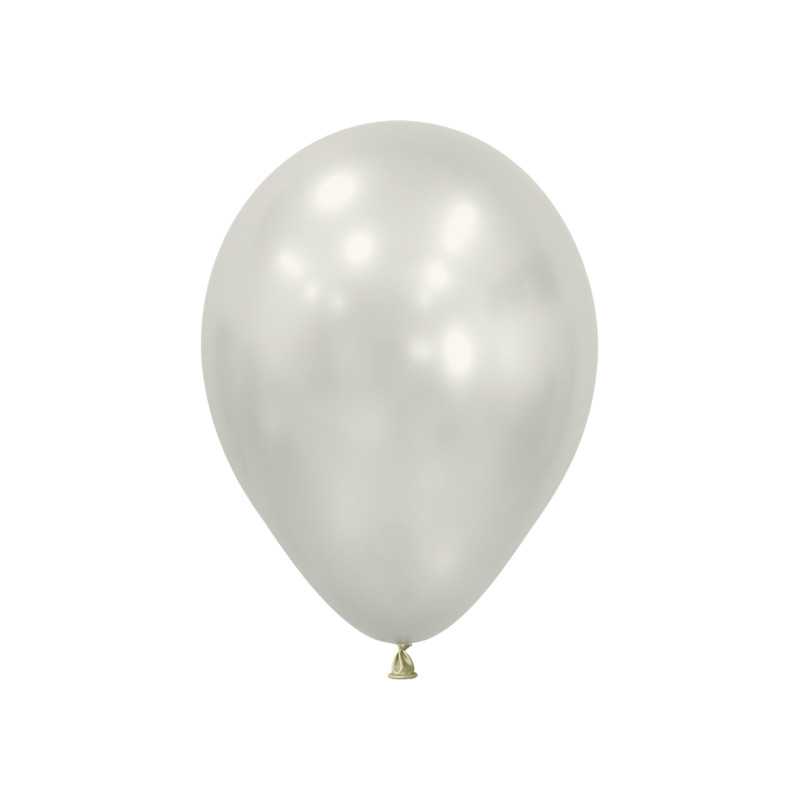 Ballons ronds 9" (23cm) blanc nacré soyeux (Silk Oyster White 806) – 50 pcs