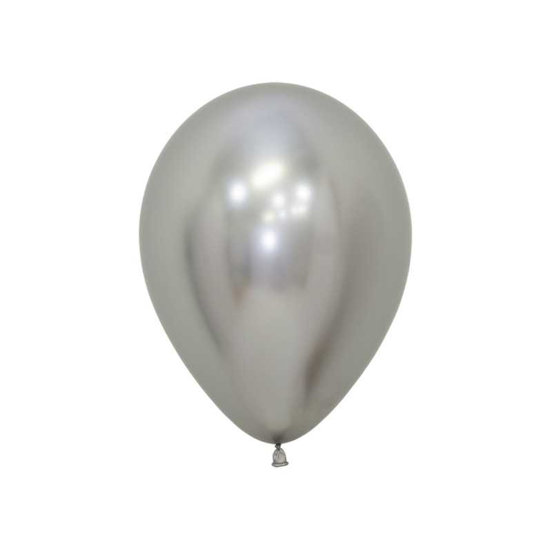 Round balloons 9" (23cm) chrome silver (Reflex Silver 981) – 80 pcs Round balloons 9" (23cm) chrome silver (Reflex Silver 981) – 80 pcs