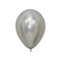 Ballons ronds 9" (23cm) argent chromé (Reflex Silver 981) – 80 pcs