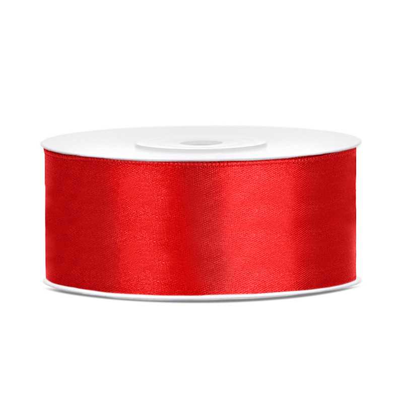 Red Satin Ribbon 25m