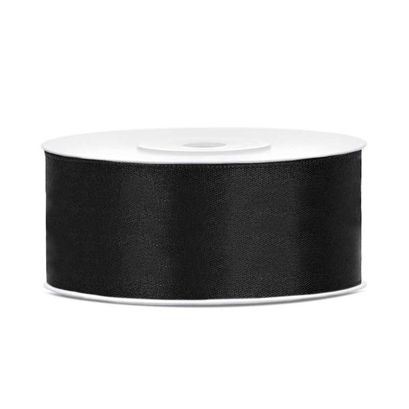 Black Satin Ribbon 25m
