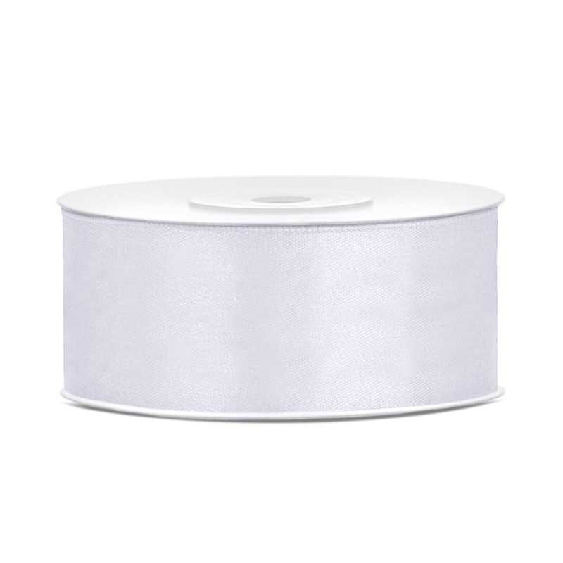 Ruban Satin, blanc 25m