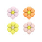 Multicolored Pastel Daisy Balloons 45cm (18") – 4 pieces