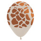 Round Balloons 12" (30cm) Giraffe Prints – 25 Pcs