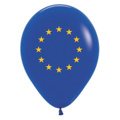 ballons-ronds-30cm-bleu-roi-imprime-drapeau-europeen-sempertex-france