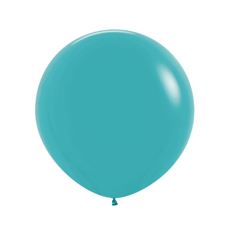 Ballons ronds 24" (60cm) bleu turquoise  (Caribbean Blue 038) – 3 Pcs