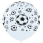 Ballons ronds 36" (90cm) blanc imprimés Football blanc – 2 Pcs