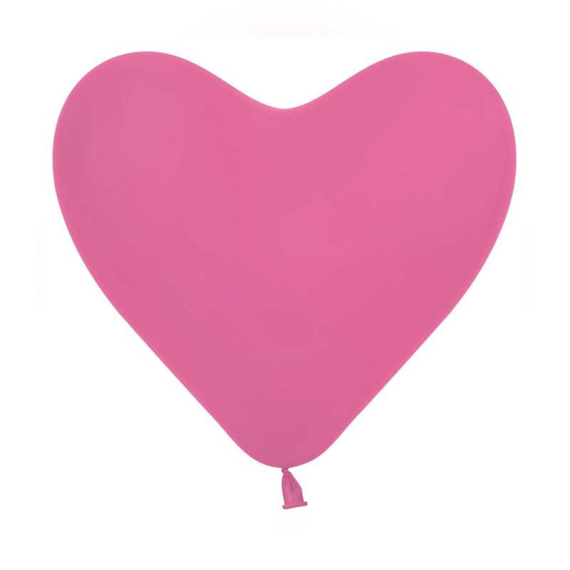 Heart Balloons 12" (30cm) Fuchsia (Fuchsia 012) – 50 Pcs