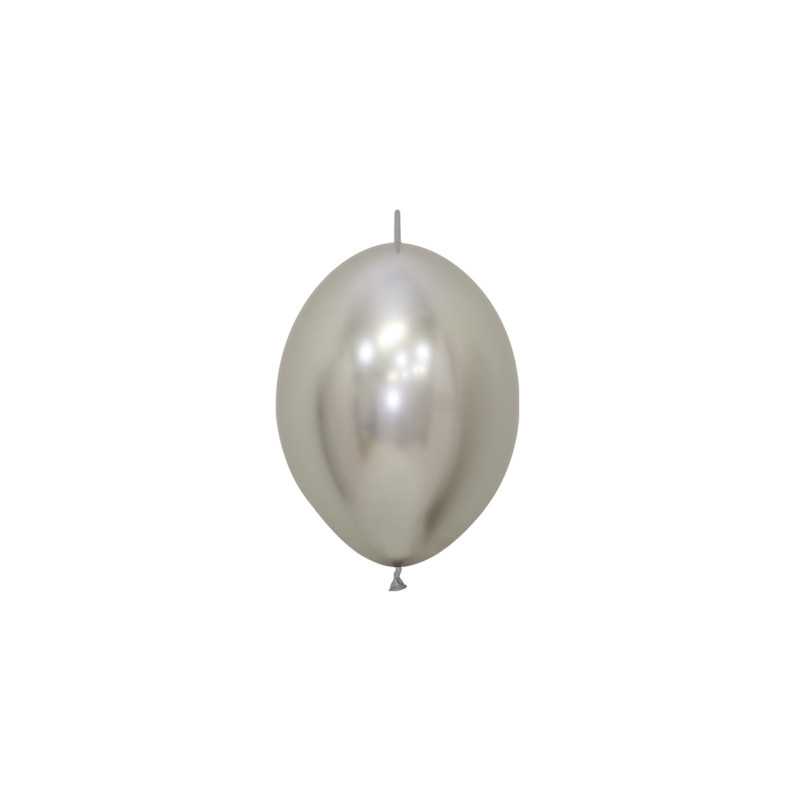 Ballons Link-O-Loon 6" (15cm) argent chromé (Reflex Silver 981) – 25 Pcs